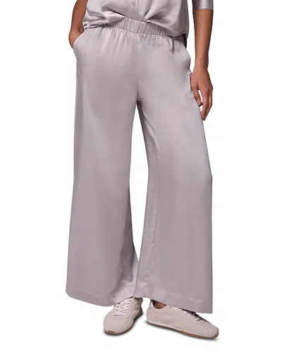 Donna Karan Weekend Satin Wide Leg Pants In Gray