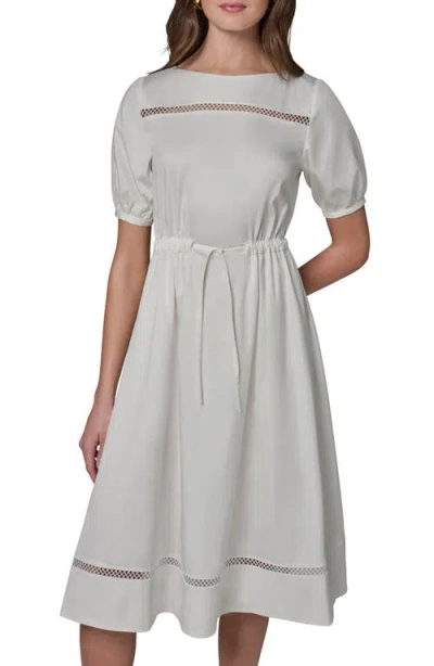Donna Karan Weekend Short Sleeve A-line Dress In White