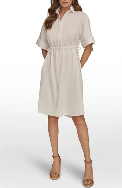 Donna Karan Weekend Short Sleeve Shirtdress In White