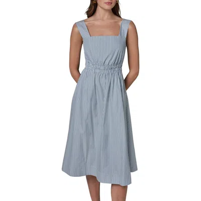 Donna Karan Weekend Stripe Midi Dress In Blue