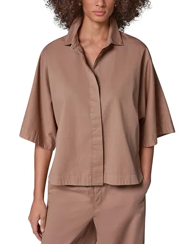Donna Karan Weekend The Bali Cotton Button Down Shirt In Brown