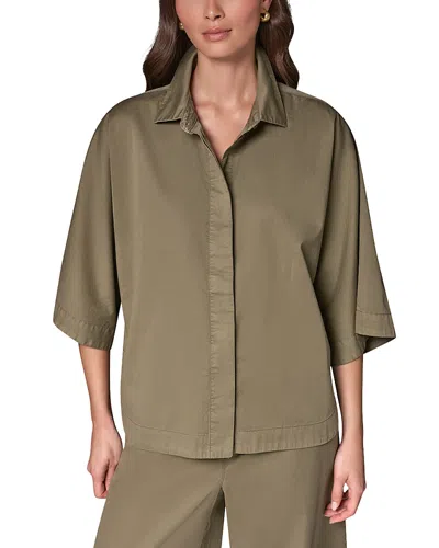 Donna Karan Weekend The Bali Cotton Button Down Shirt In Green