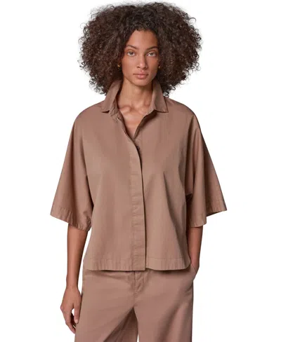 Donna Karan Weekend Women's Bali Dolman 3/4-sleeve Button-front Shirt In Camel