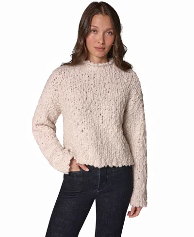 Donna Karan Weekend Women's Barrel-sleeve Mock-neck Cropped Wool-blend Sweater In Neutral