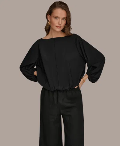 Donna Karan Weekend Women's Boat Neck Blouse In Black