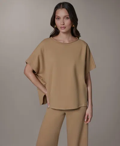 Donna Karan Weekend Women's Boat Neck Top In Green