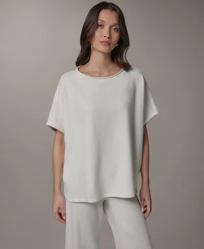 Donna Karan Weekend Women's Boat Neck Top In White