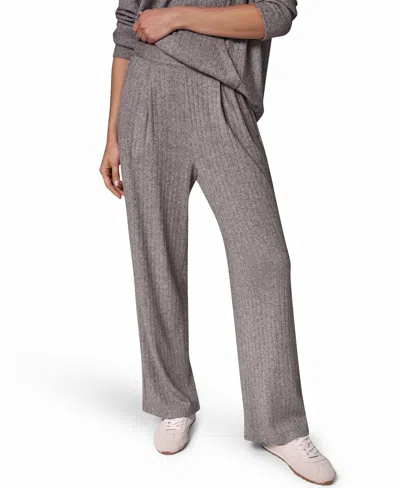 Donna Karan Weekend Women's Brushed-rib High-waist Wide-leg Pants In Multi