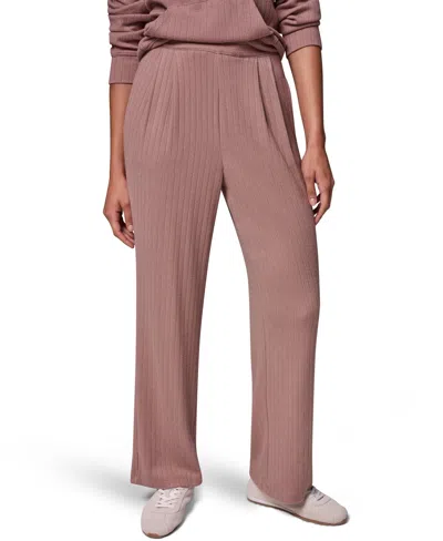 Donna Karan Weekend Women's Brushed-rib High-waist Wide-leg Pants In Multi
