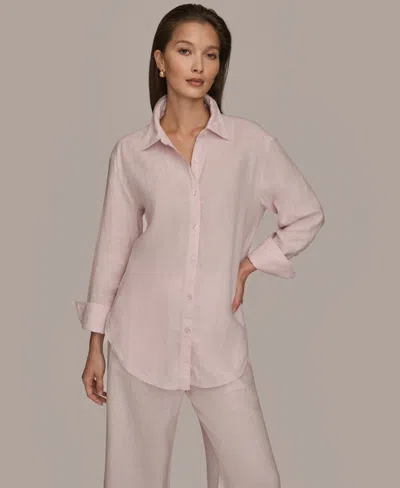Donna Karan Weekend Women's Button-down Shirt In Pink