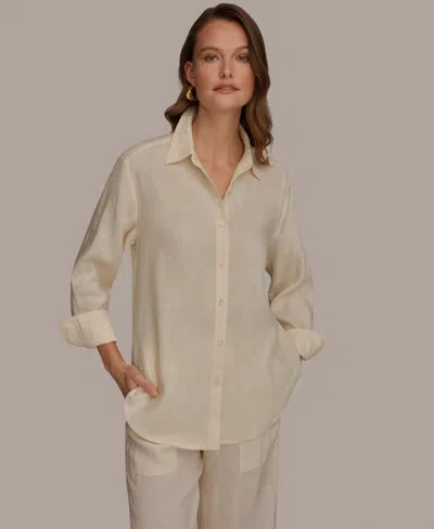 Donna Karan Weekend Women's Button-down Shirt In Neutral