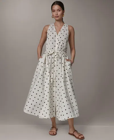 Donna Karan Weekend Women's Button-front Midi Dress In White
