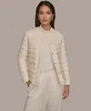 Donna Karan Weekend Women's Collared Puffer Jacket In Neutral