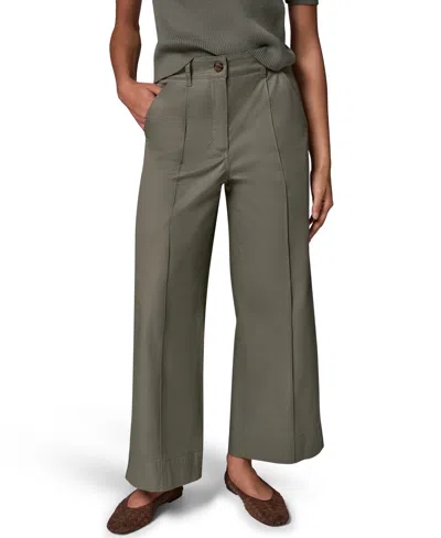 Donna Karan Weekend Women's Cotton Twill Wide-leg Mid-rise Pants, In Multi