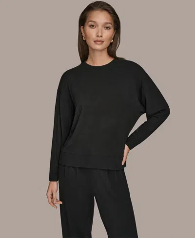 Donna Karan Weekend Women's Crew Neck Top In Black
