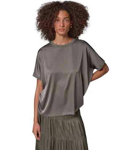 Donna Karan Weekend Women's Crewneck Boxy Blouse In Sage