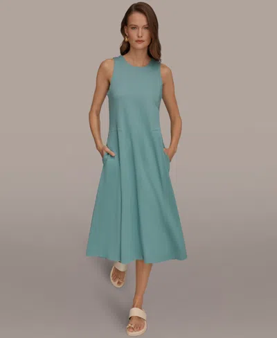Donna Karan Weekend Women's Crewneck Midi Dress In Green