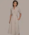 Donna Karan Weekend Women's Elbow-sleeve Collared Polo Dress In Neutral