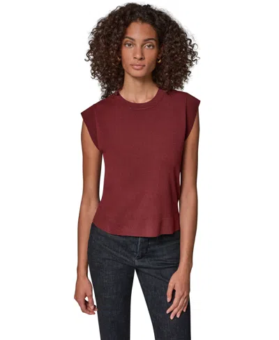 Donna Karan Weekend Women's Extended Shoulder Sleeveless Crewneck Sweater In Multi