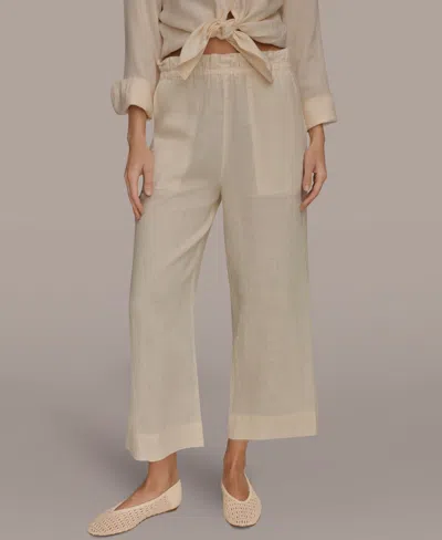 Donna Karan Weekend Women's High Rise Relaxed Pants In White