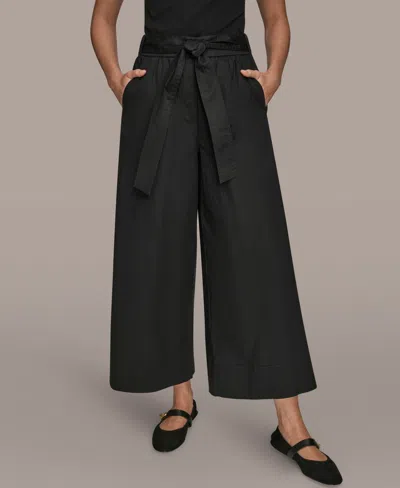 Donna Karan Weekend Women's High-rise Self Belted Crop Pants In Black