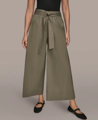Donna Karan Weekend Women's High-rise Self Belted Crop Pants In Green