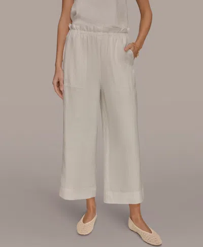Donna Karan Weekend Women's High-rise Relaxed Linen Pants In White