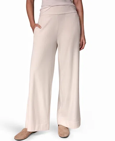 Donna Karan Weekend Women's High-rise Wide-leg Pull-on Corduroy Pants In Neutral
