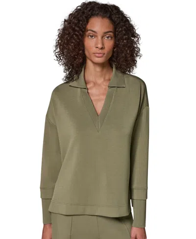 Donna Karan Weekend Women's Jet Setter Long-sleeve V-neck Top In Multi
