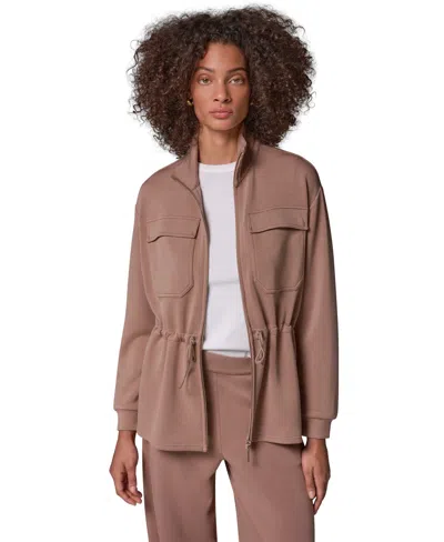 Donna Karan Weekend Women's Jet Setter Utility Lightweight Mock Neck Jacket In Neutral
