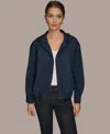 Donna Karan Weekend Women's Long-sleeve Hooded Jacket In Blue