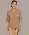 Donna Karan Weekend Women's Long Sleeve Waffle Stitch Sweater
