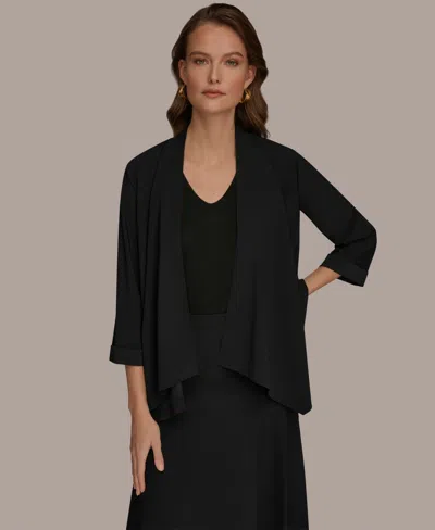 Donna Karan Weekend Women's Open-front Cardigan In Black