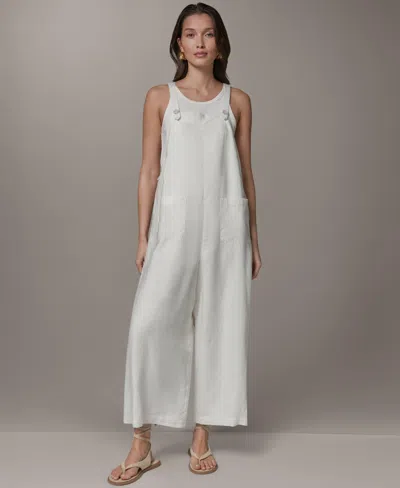 Donna Karan Weekend Women's Oversized Crop Jumpsuit In White