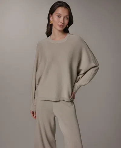 Donna Karan Weekend Women's Oversized Dolman-sleeve Crewneck Sweater In Brown