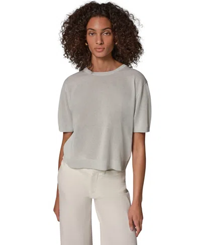 Donna Karan Weekend Women's Oversized Elbow-length Fine-gauge Knit Crewneck Sweater In Gray