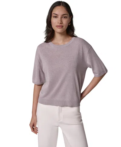 Donna Karan Weekend Women's Oversized Elbow-length Fine-gauge Knit Crewneck Sweater In Neutral