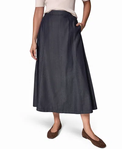 Donna Karan Weekend Women's Pleated A-line Midi Skirt In Blue
