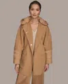 Donna Karan Weekend Women's Puffer Sleeve Cape Coat In Brown