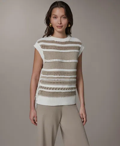 Donna Karan Weekend Women's Sleeveless Crewneck Sweater In Gray