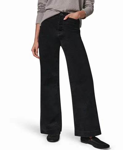 Donna Karan Weekend Women's The Donna High-waisted Wide-leg Corduroy Pants In Black