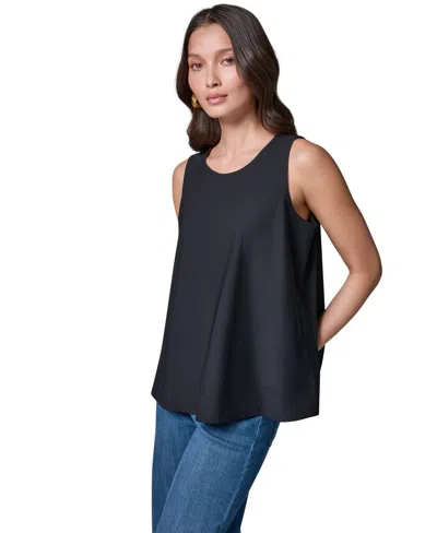 Donna Karan Weekend Women's Tricot Knit Sleeveless Top Clone In Black