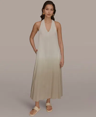 Donna Karan Weekend Women's V-neck Midi Dress In Neutral