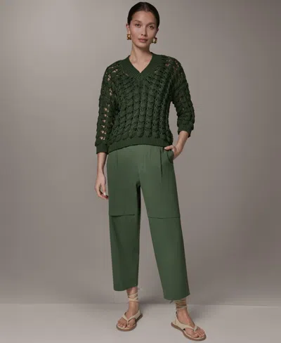 Donna Karan Weekend Women's V-neck Sweater In Verde