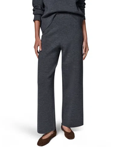 Donna Karan Weekend Women's Weekend Pull-on Straight High-waisted Wool-blend Pants In Gray
