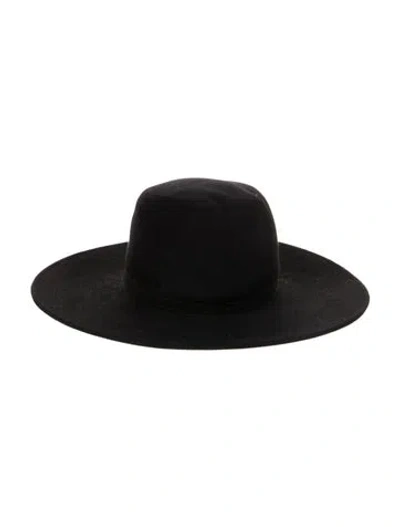 Pre-owned Donna Karan Wide Brim Hat In Black