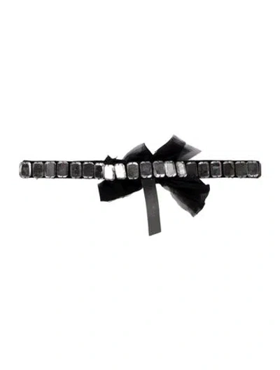 Pre-owned Donna Karan Wide Crystal Embellishments Belt W/ Tags In Black