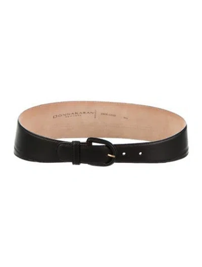Pre-owned Donna Karan Wide Leather Belt In Black