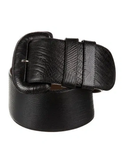 Pre-owned Donna Karan Wide Leather Waist Belt In Black