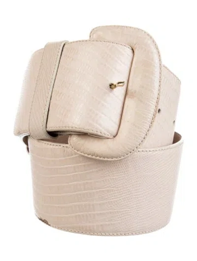 Pre-owned Donna Karan Wide Leather Waist Belt In Neutral